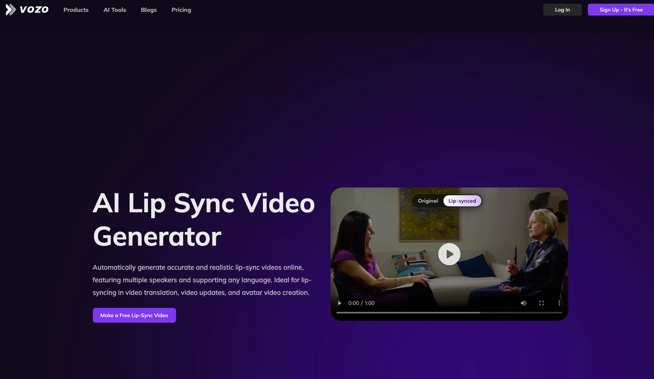 Vozo AI: AI Lip Sync Video Generator